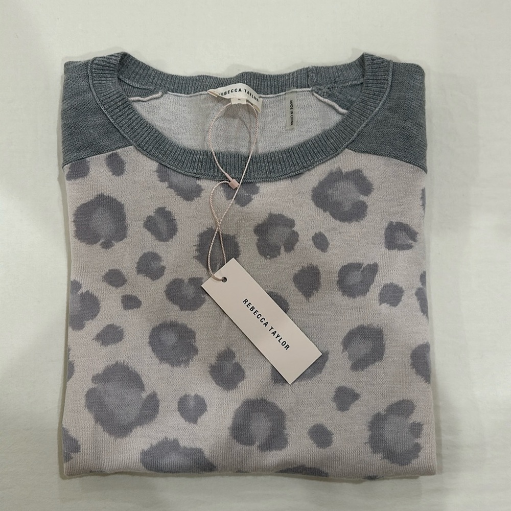 Rebecca Taylor LS Block Leopard Pullover